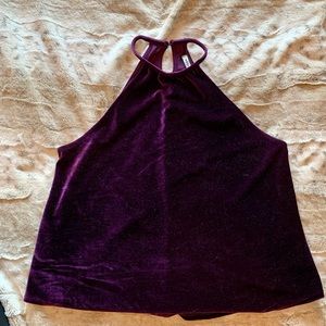 Urban Outfitters Velvet Purple Halter Top